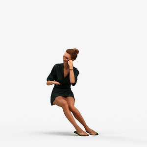 00559Maghan011 - Adult Caucasian woman sitting and talking in public summer setting