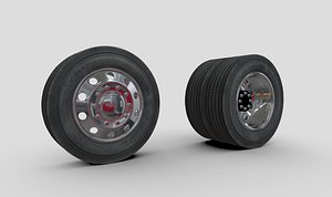 Truck Wheels - Alcoa Rim with Firestone Tire 3D model