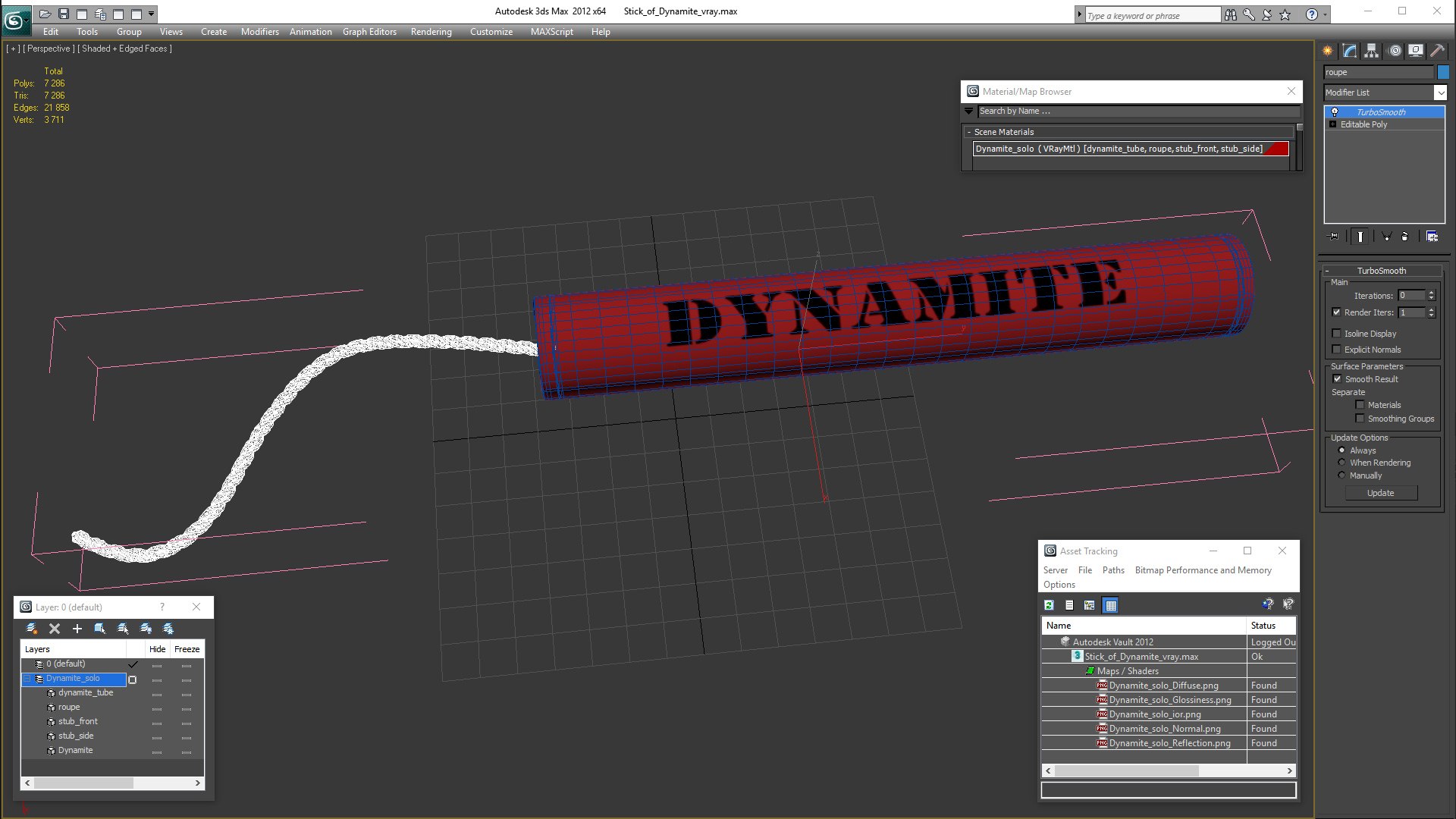Stick dynamite explosive 3D model - TurboSquid 1472298