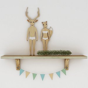 Deer and fox decoration