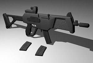 3d model imi magal assault rifle