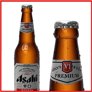 3d model asahi beer bottle