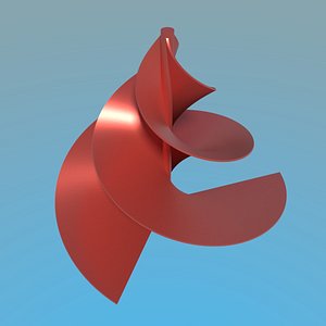 3D model spiral fibonacci element 1