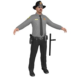 3D sheriff man gun model