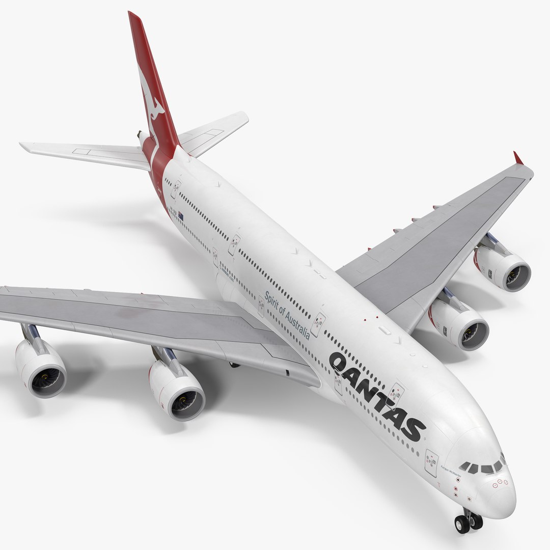 Airbus A380-1000 Qantas 3D model preview