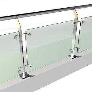 3D stainless steel railing model