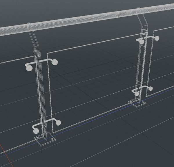 3D stainless steel railing model - TurboSquid 1361434
