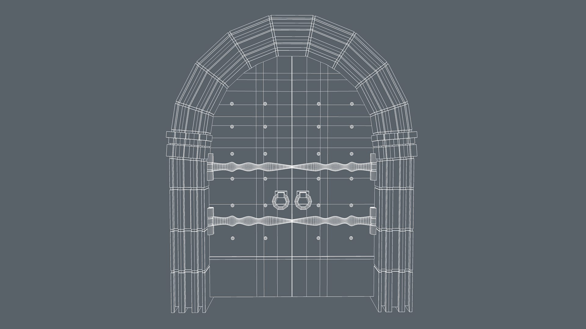 Medievil Door 3D model https://p.turbosquid.com/ts-thumb/CK/Jey4wg/Ri/wireframe0002/png/1779296322/1920x1080/fit_q87/f1ef3f7961c6403bc1b1606599fdeaaad275d12a/wireframe0002.jpg