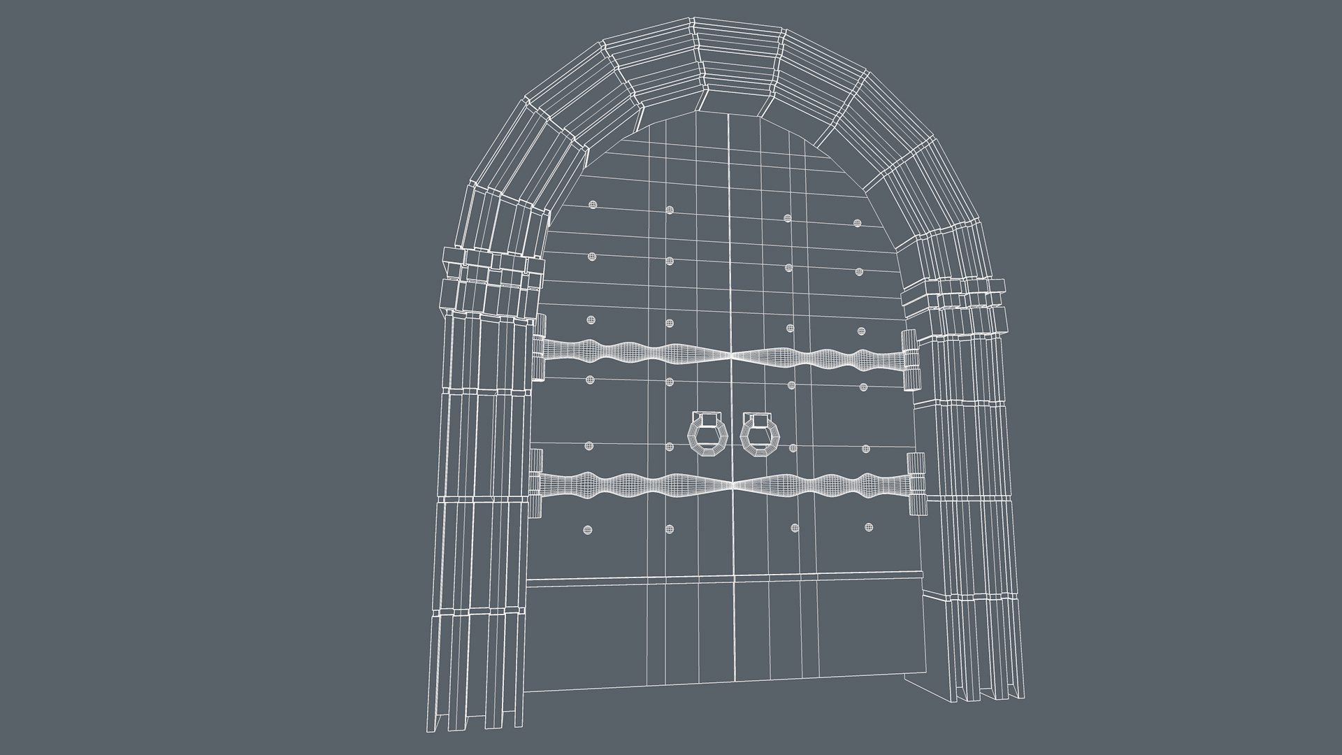 Medievil Door 3D model https://p.turbosquid.com/ts-thumb/CK/Jey4wg/VT/wireframe0007/png/1779296300/1920x1080/fit_q87/0703d52f727453b4b47d247658306a98dee646e6/wireframe0007.jpg