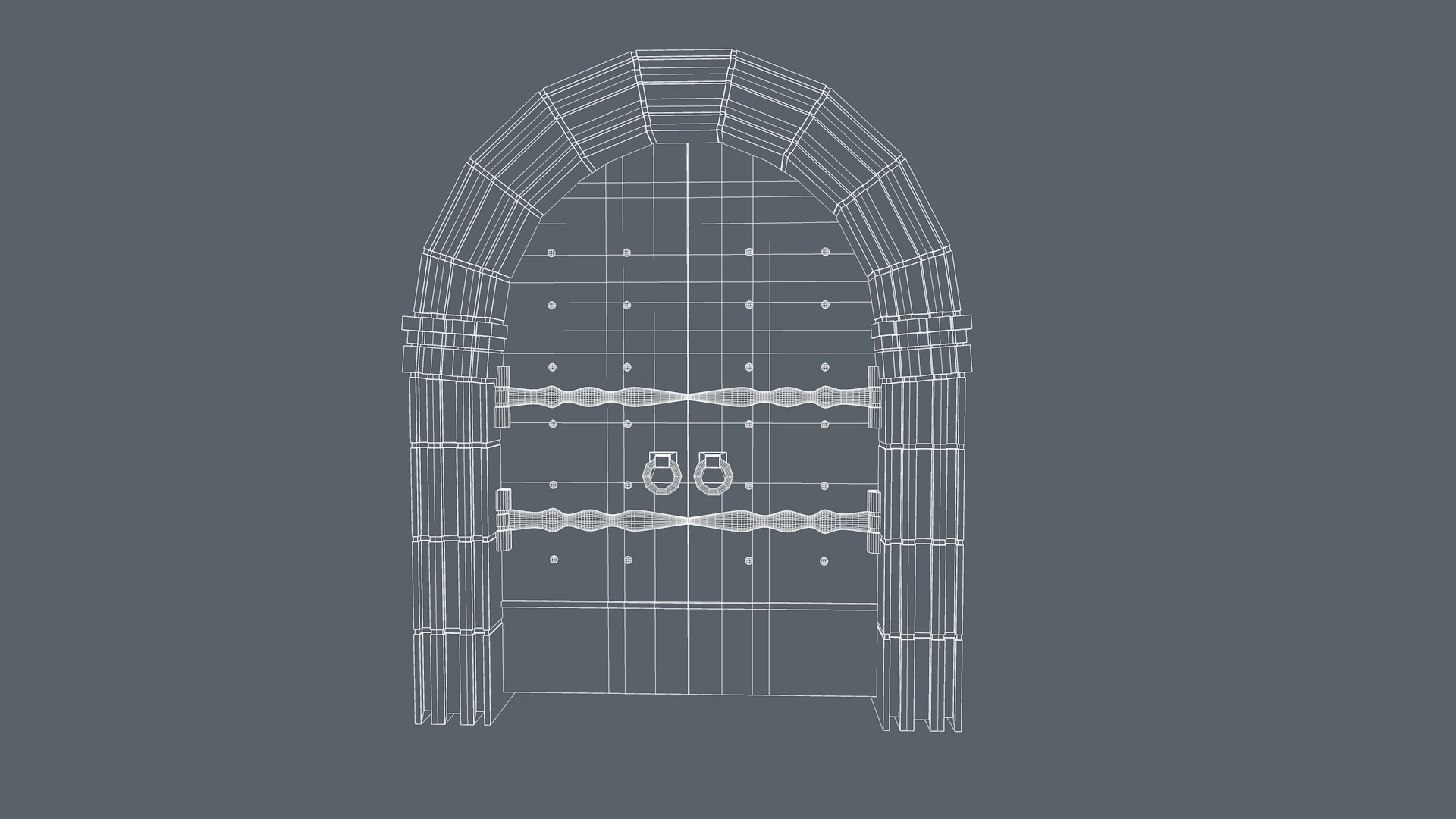 Medievil Door 3D model https://p.turbosquid.com/ts-thumb/CK/Jey4wg/WL/wireframe0005/png/1779296311/1920x1080/fit_q87/93cdecd2e6c8160fdaf3adc85f059fc0bdd515ec/wireframe0005.jpg