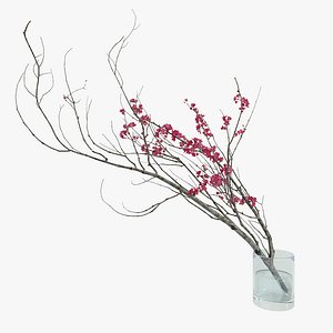 Decorative branch with flowers of sakura