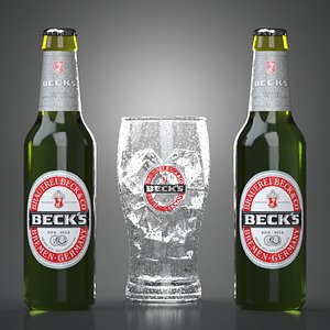 3d model beck s beer bottle