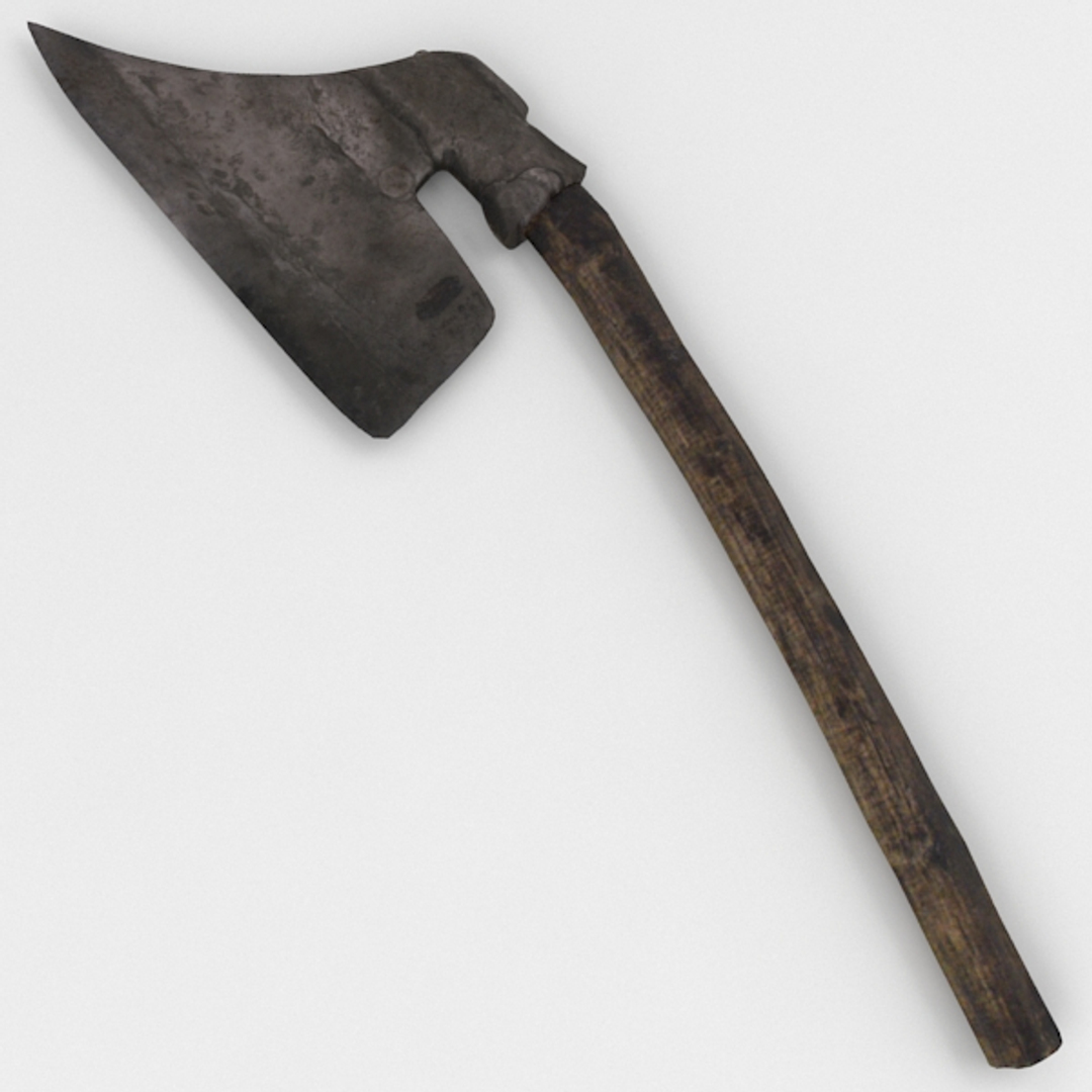 battle axe primitive 3d obj