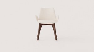 Modern Upholstered Armchair with Splayed Wood Legs