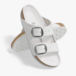 Woman Soft Footbed Sandals White 3D model