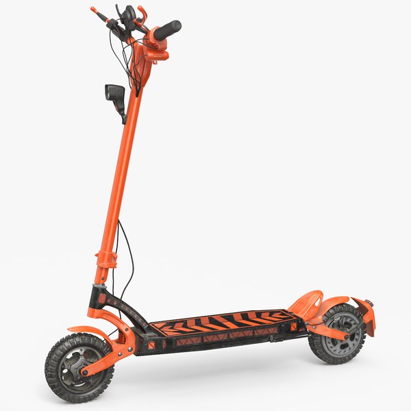 3D E-Scooter Offroad Orange Dirty - PBR