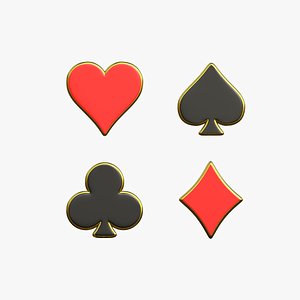 Playing Poker Sports Game Card Club Suit 3D
