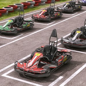 3D Go Cart Track Block Start Line