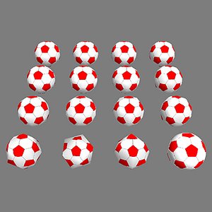 3d soccer balls