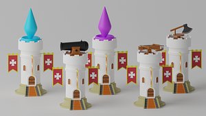 Cartoon Tower Defense Towers Collection