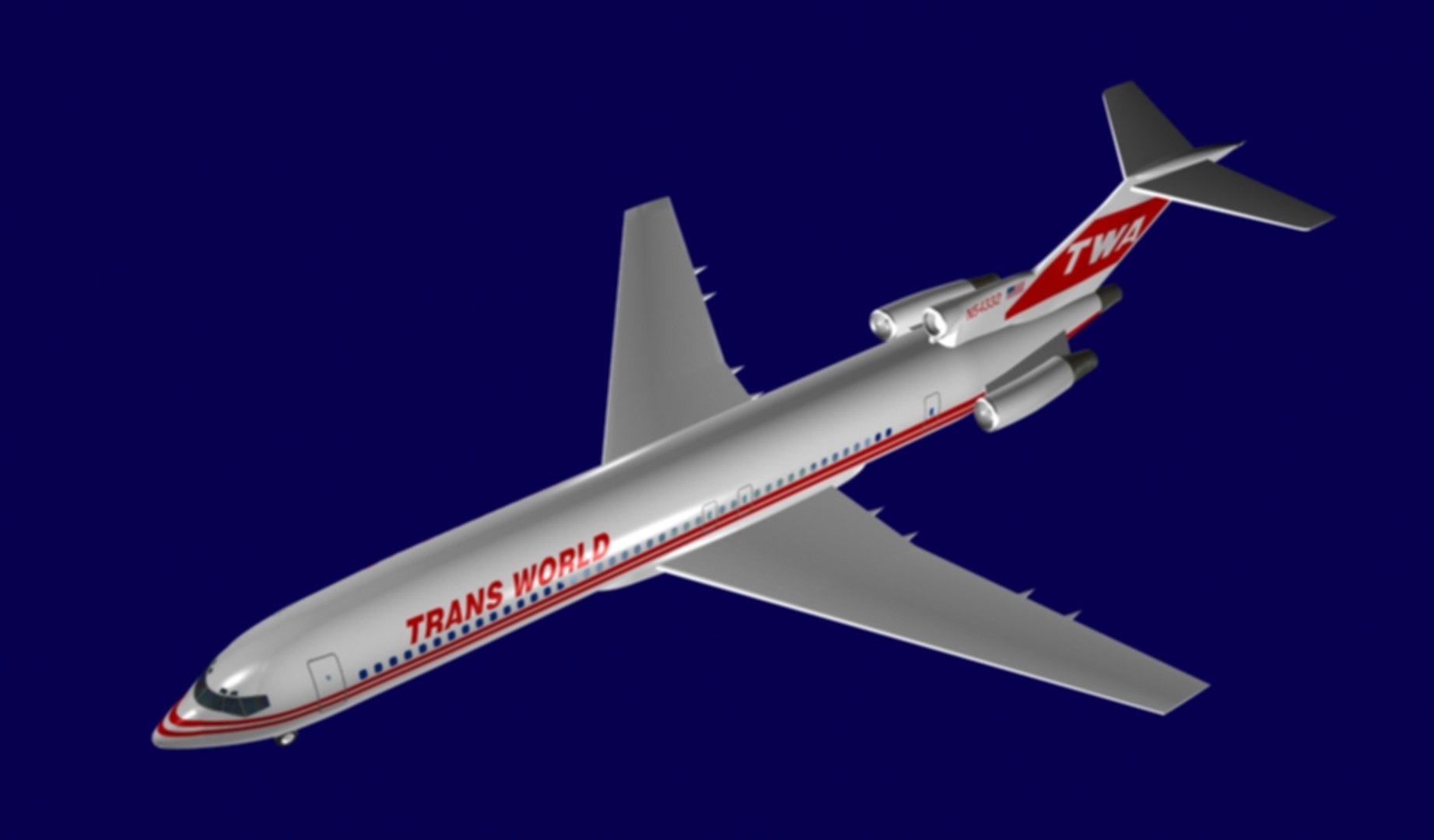 3d Model Trans World 727-200 727