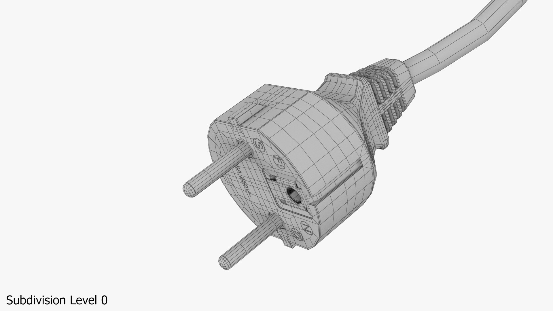 3D Model Power Plug White - TurboSquid 1863979