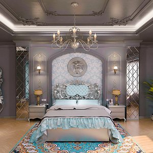 3D classic master bedroom model