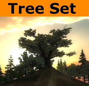 3d model ready tree pack set
