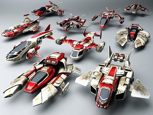 Low Poly Fighter Collection (Sci - Fi)