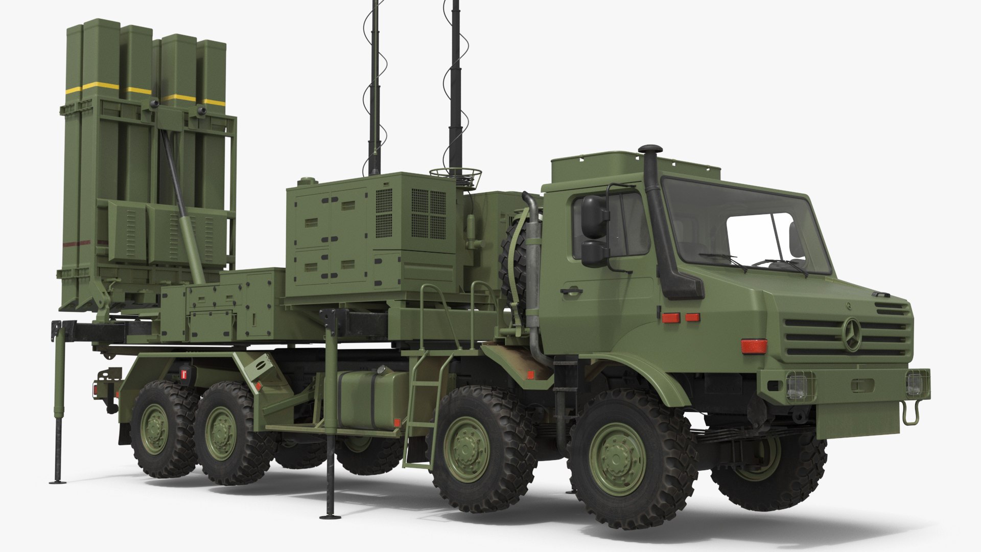 IRIS-T SLM SAM Launcher Combat Position Green 3D model preview