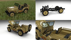 3d model military jeep willys hdri