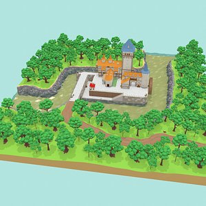 3D medieval castle