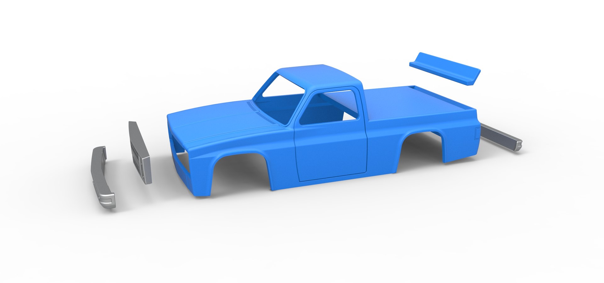 3D Diecast Shell Of Vintage NASCAR Race Truck Scale 1 To 25 Model