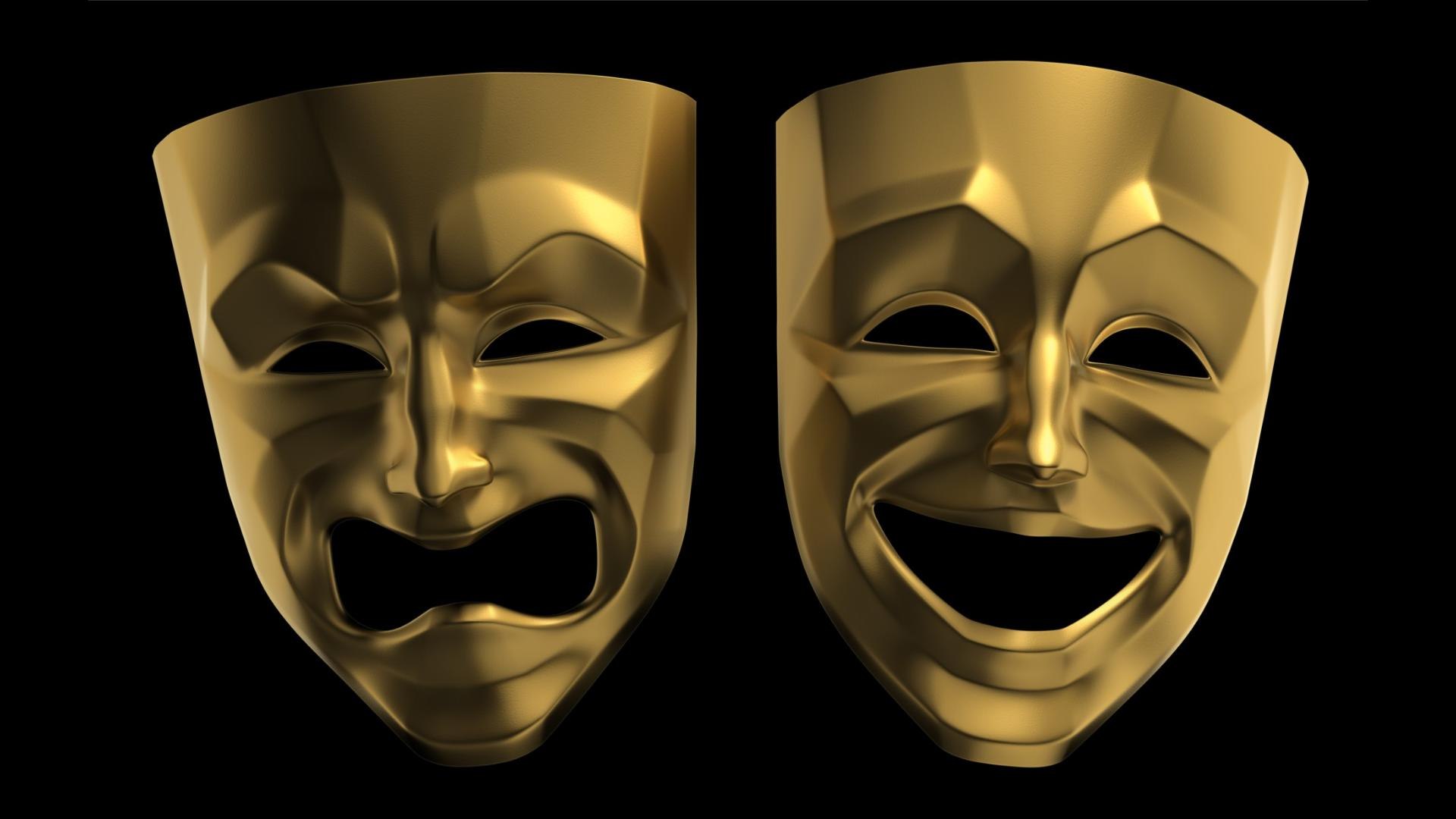 Tragedy Comedy Theater Masks 3d Model