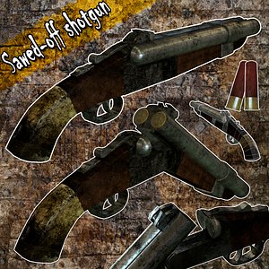 sawed-off shotgun shell 3d obj