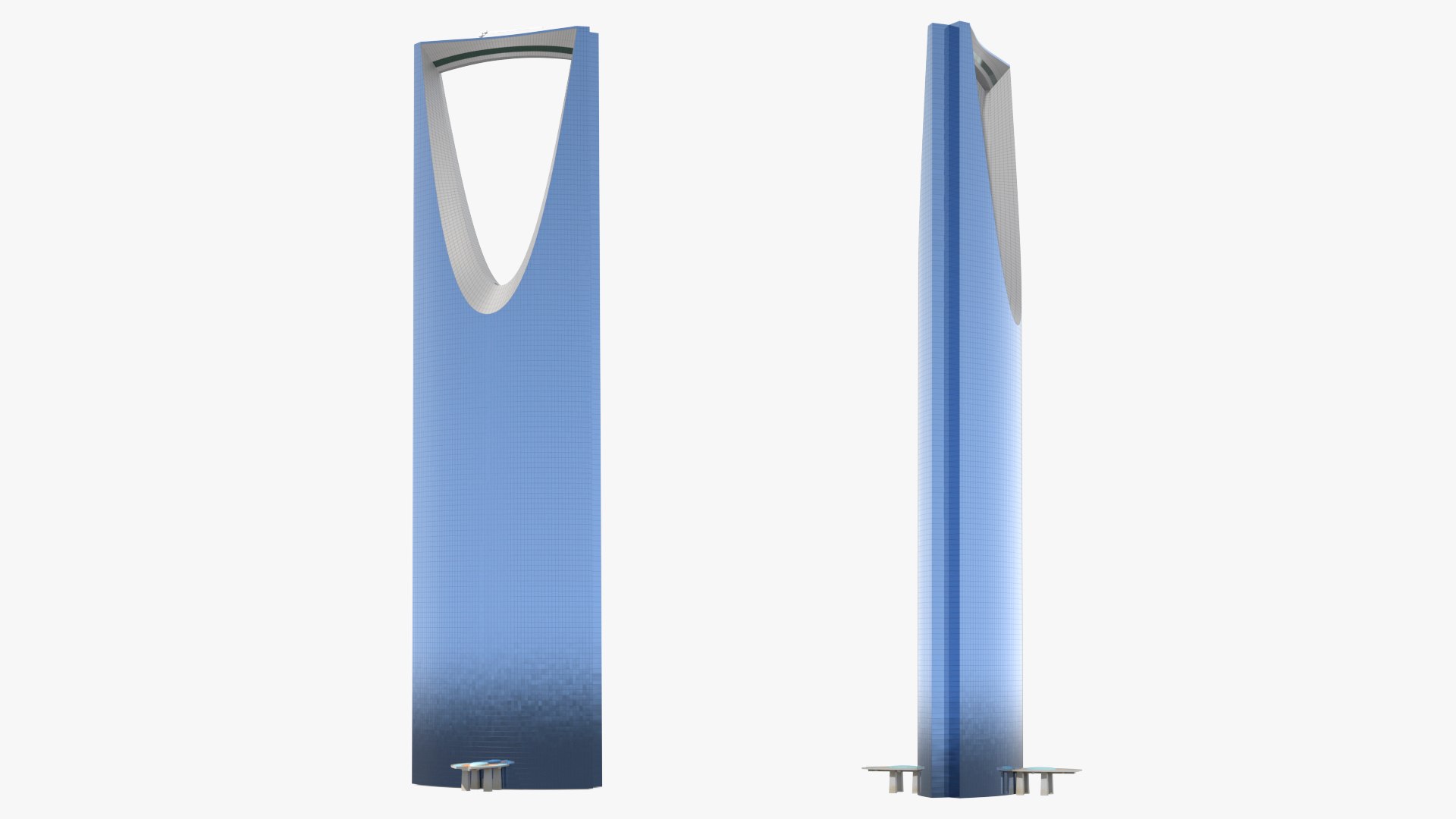 Architectural Landmark Blue Feature 3D model preview