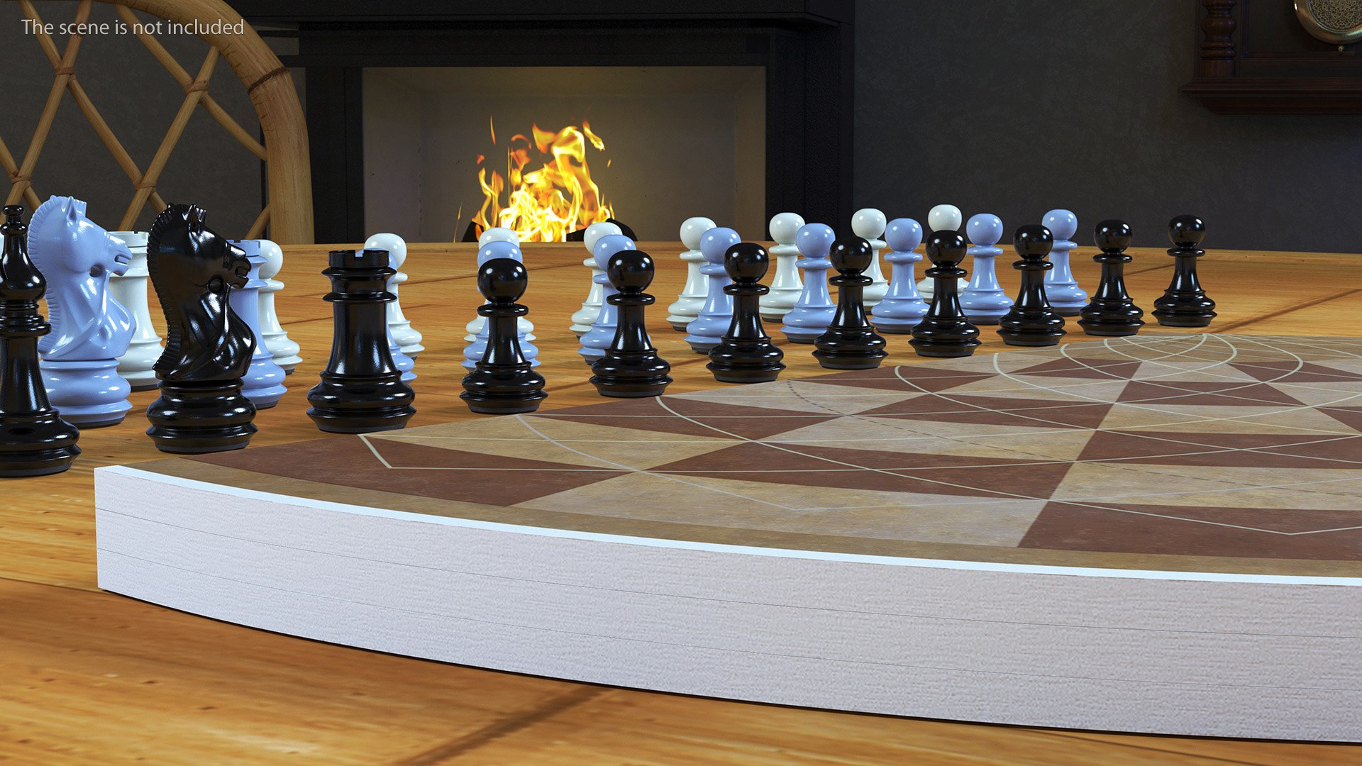 3D model Three Player Chess Set Folded - TurboSquid 2068562