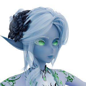 Girl Dark Elf 3D model
