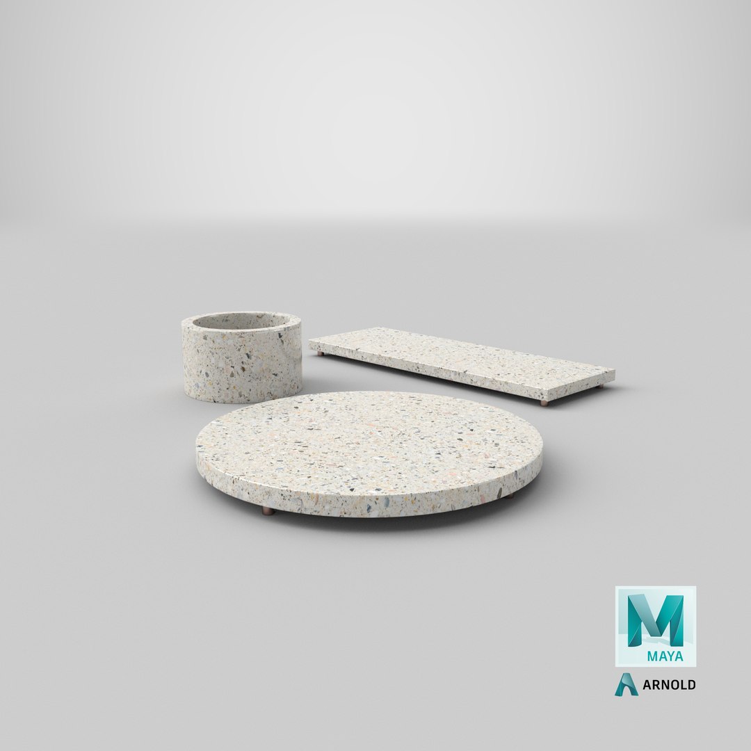 realistic terrazzo serving pieces 3D model https://p.turbosquid.com/ts-thumb/CL/Uj1qtH/PHP4SnYt/stemcell_maya_arnold_render/png/1573065531/1920x1080/fit_q87/4d5dc5b6e11b6e41b87559f5309c36a688c46715/stemcell_maya_arnold_render.jpg