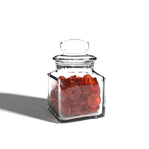 Glass Jar with Orange Gumdrops 3D model