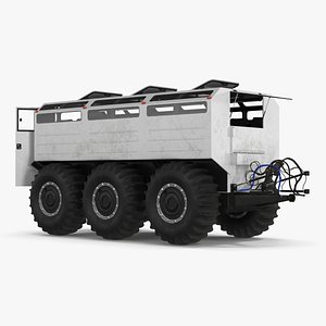 All-Terrain Trailer Light Gray Rigged 3D model