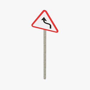 Sharp-Left-Curve Road sign
