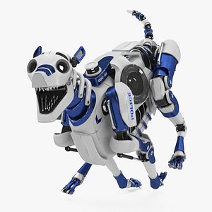 Running Futuristic Police Robot Dog