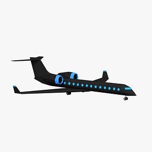 Cartoon low poly private airplane
