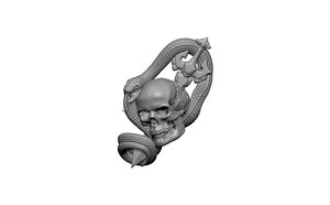 skull bones snake 3D model