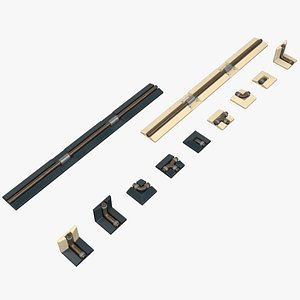 3D Interior Sci-fi Small Brass Tubes PBR