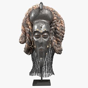 3D african mask congo king