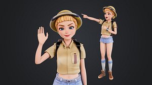 3D model Explorer Cartoon Character