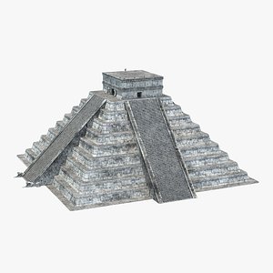 kukulkan temple mayan pyramid 3D model