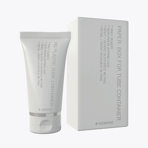 Plastic tube container with paper box 03